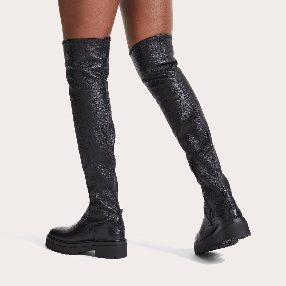 Carvela SINCERE THIGH HIGH Black Thigh High Leather Boots By CARVELA