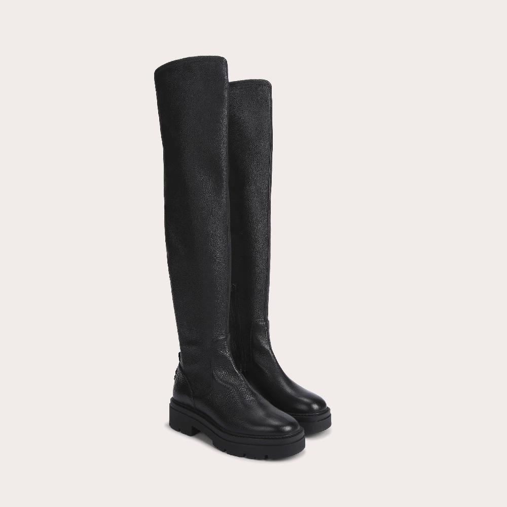 Carvela SINCERE THIGH HIGH Black Thigh High Leather Boots By CARVELA