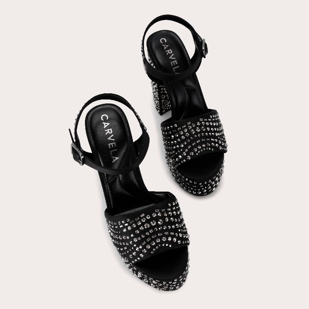 Carvela SKY HIGH Black Crystal Platform Heel By CARVELA