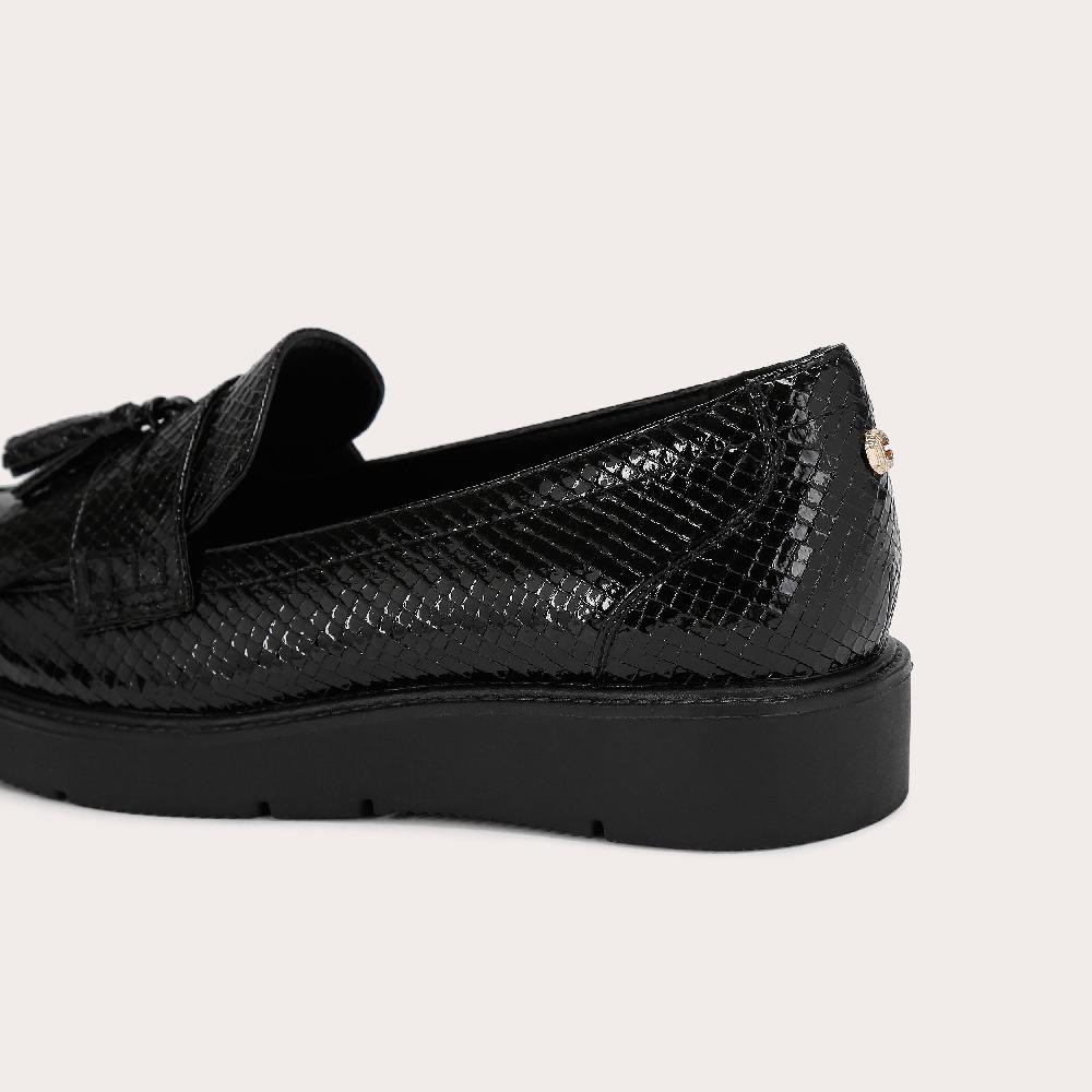 Carvela SKY TASSEL Black Lizard Slip On Loafer By CARVELA
