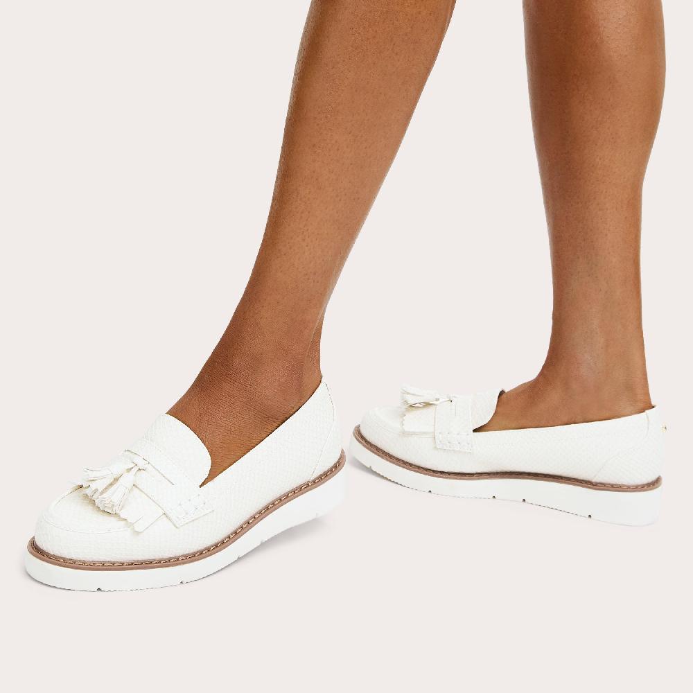 Carvela SKY TASSEL Bone Snake Slip On Loafer By CARVELA