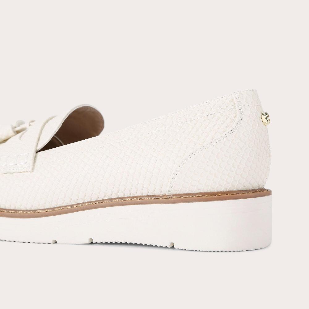 Carvela SKY TASSEL Bone Snake Slip On Loafer By CARVELA