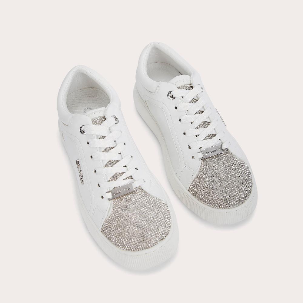 Carvela SOAR JEWEL White Lace Up Jewelled Trainers By CARVELA
