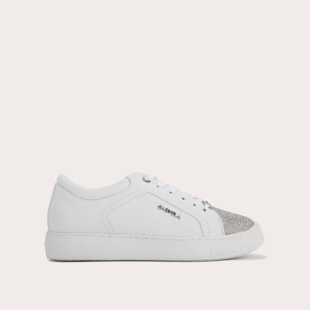 carvela SOAR JEWEL White Lace Up Jewelled Trainers by CARVELA