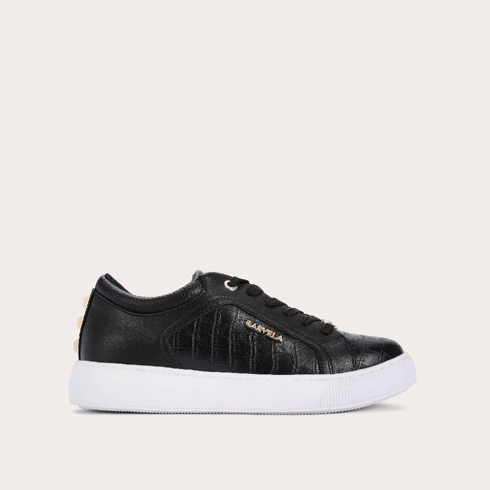 carvela SOAR STUD Black Croc Lace Up Trainers by CARVELA