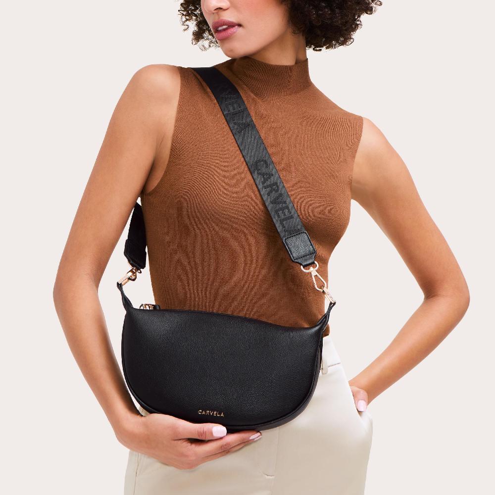 Carvela SOPHIA SLING BAG Black Textured Sling Bag By CARVELA