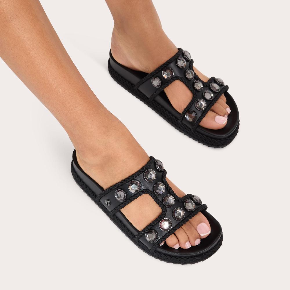 Carvela SORELLA FLATFORM Black Slip On Sandal By CARVELA