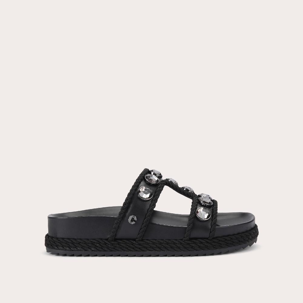 carvela SORELLA FLATFORM Black Slip On Sandal by CARVELA