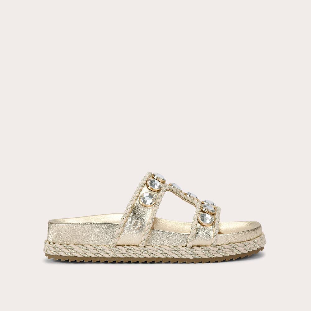 carvela SORELLA FLATFORM Gold Slip On Sandal by CARVELA