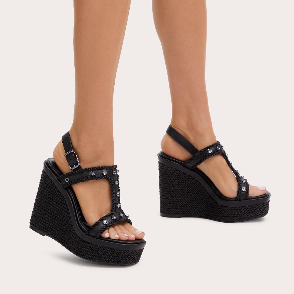 Carvela SORELLA WEDGE Black Rope Wedge Heel By CARVELA