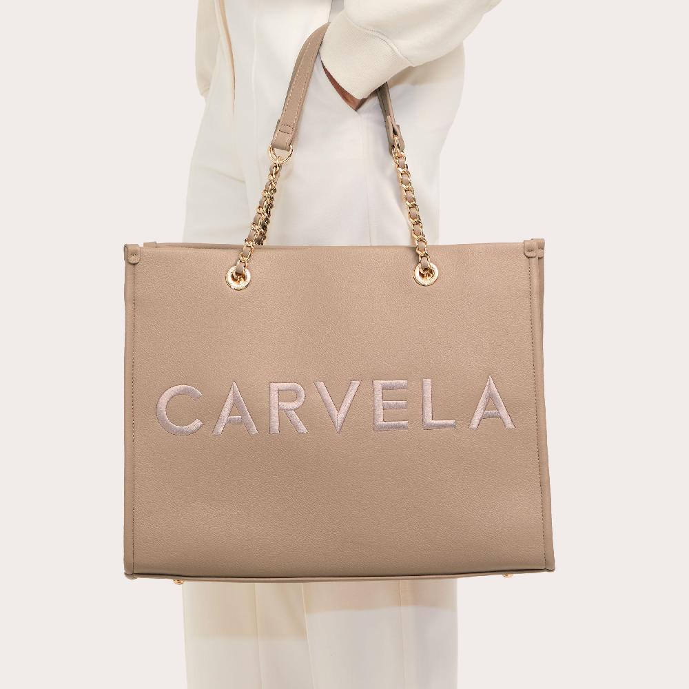 Carvela SORRENTO CHAIN TOTE Taupe Large Chain Tote Bag By CARVELA