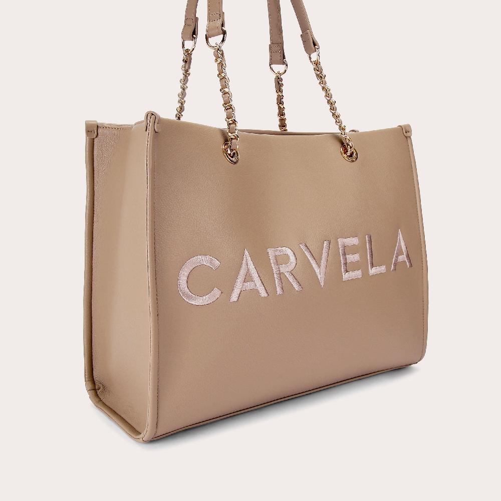 Carvela SORRENTO CHAIN TOTE Taupe Large Chain Tote Bag By CARVELA