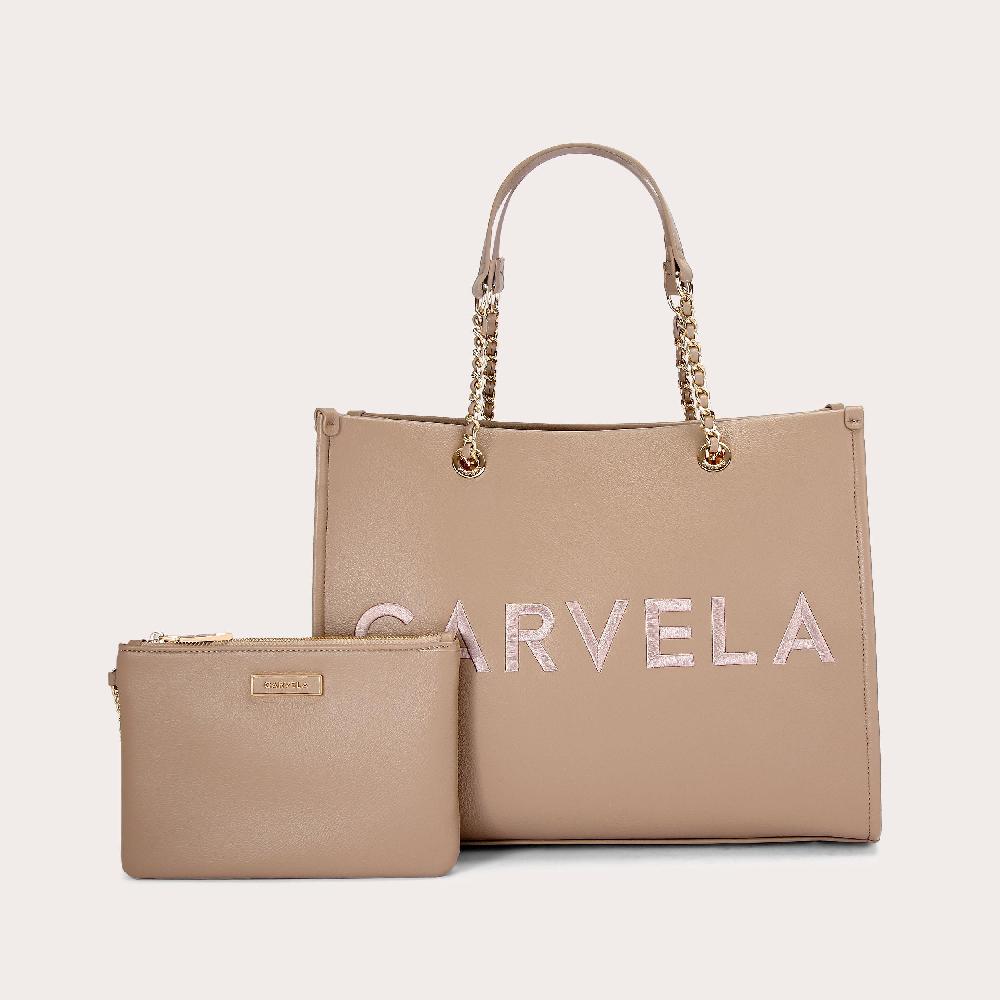 carvela SORRENTO CHAIN TOTE Taupe Large Chain Tote Bag by CARVELA
