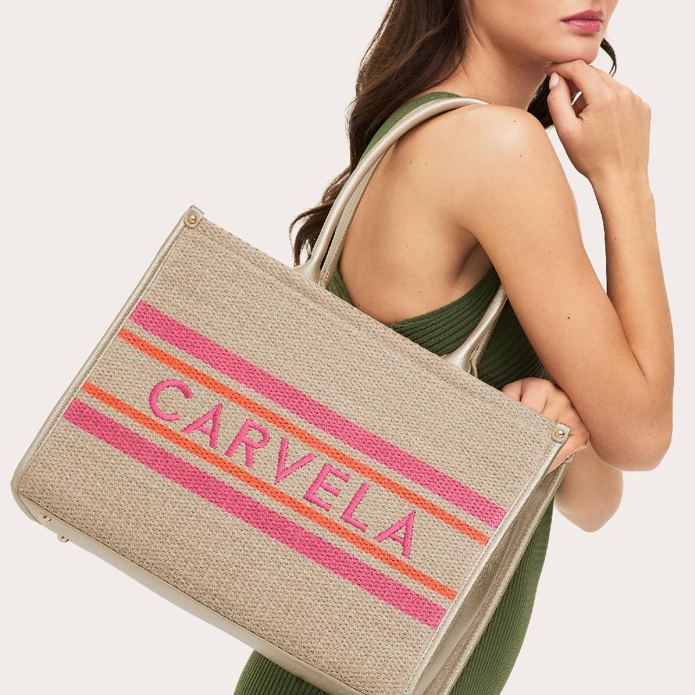 Carvela SORRENTO CHUCK IN TOTE Natural Woven Tote Bag By CARVELA