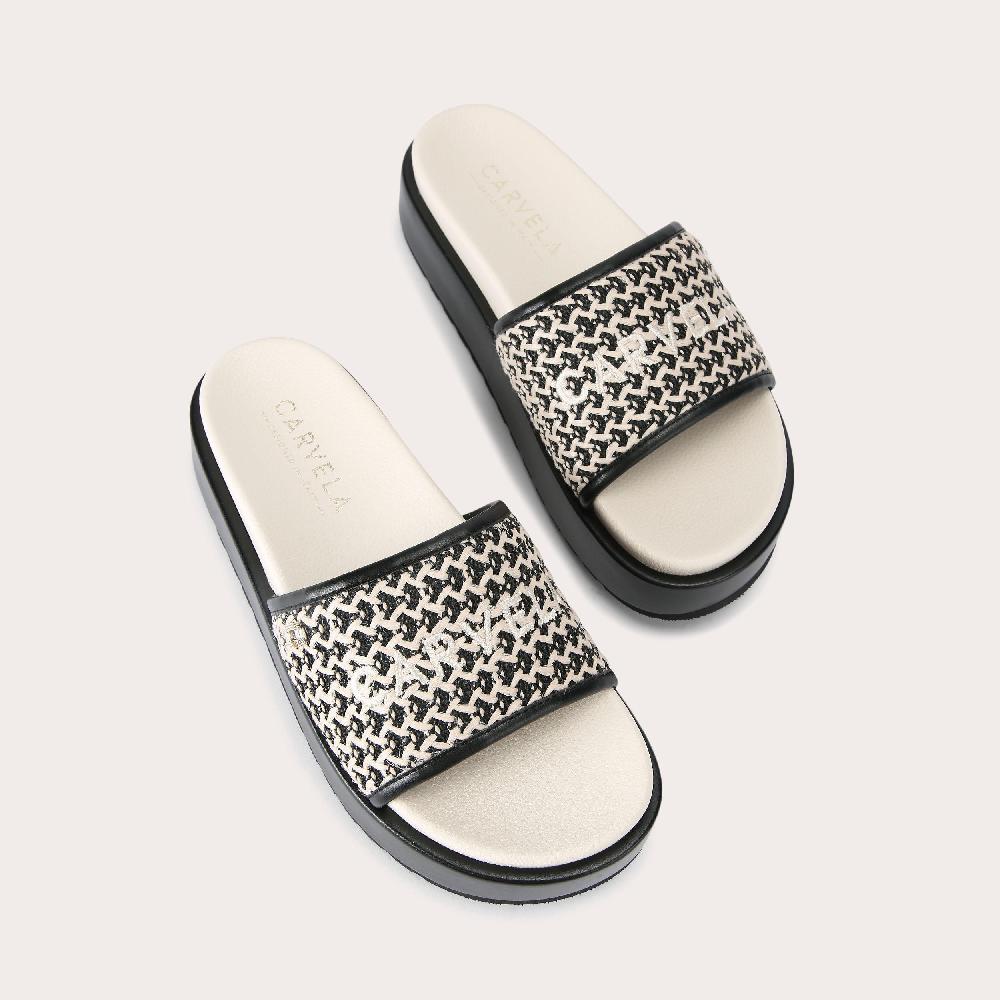 Carvela SORRENTO FLATFORM Raffia Woven Sandal By CARVELA