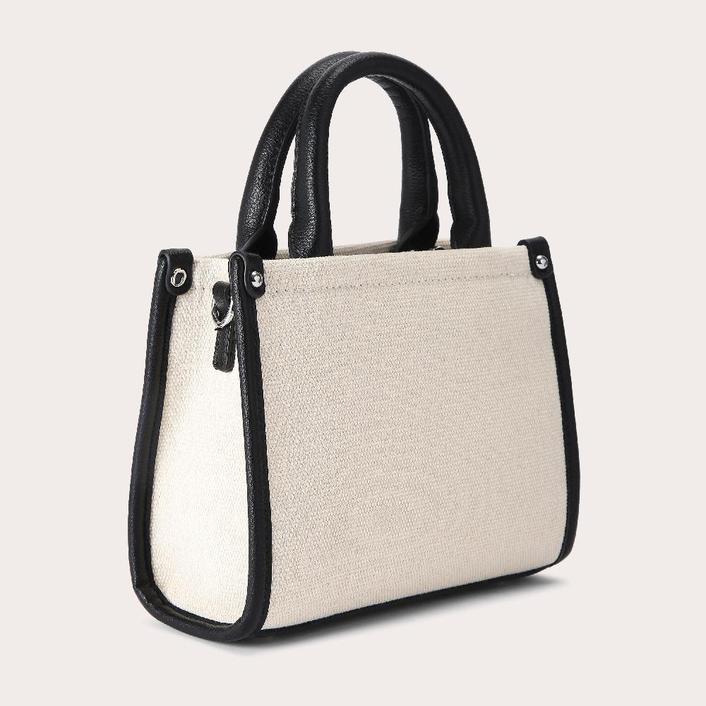 Carvela SORRENTO MICRO TOTE Black Canvas Micro Tote Bag By CARVELA