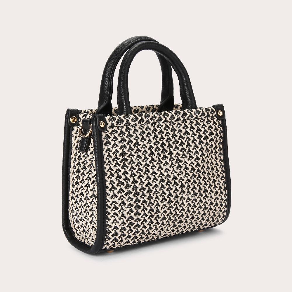 Carvela SORRENTO MICRO TOTE Black Woven Micro Tote Bag By CARVELA