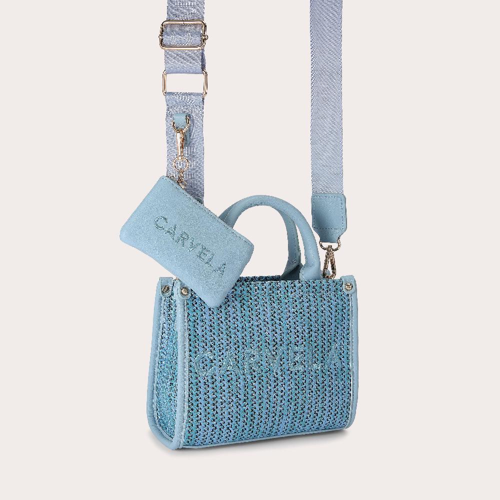 Carvela SORRENTO MICRO TOTE Blue Woven Tote Bag By CARVELA