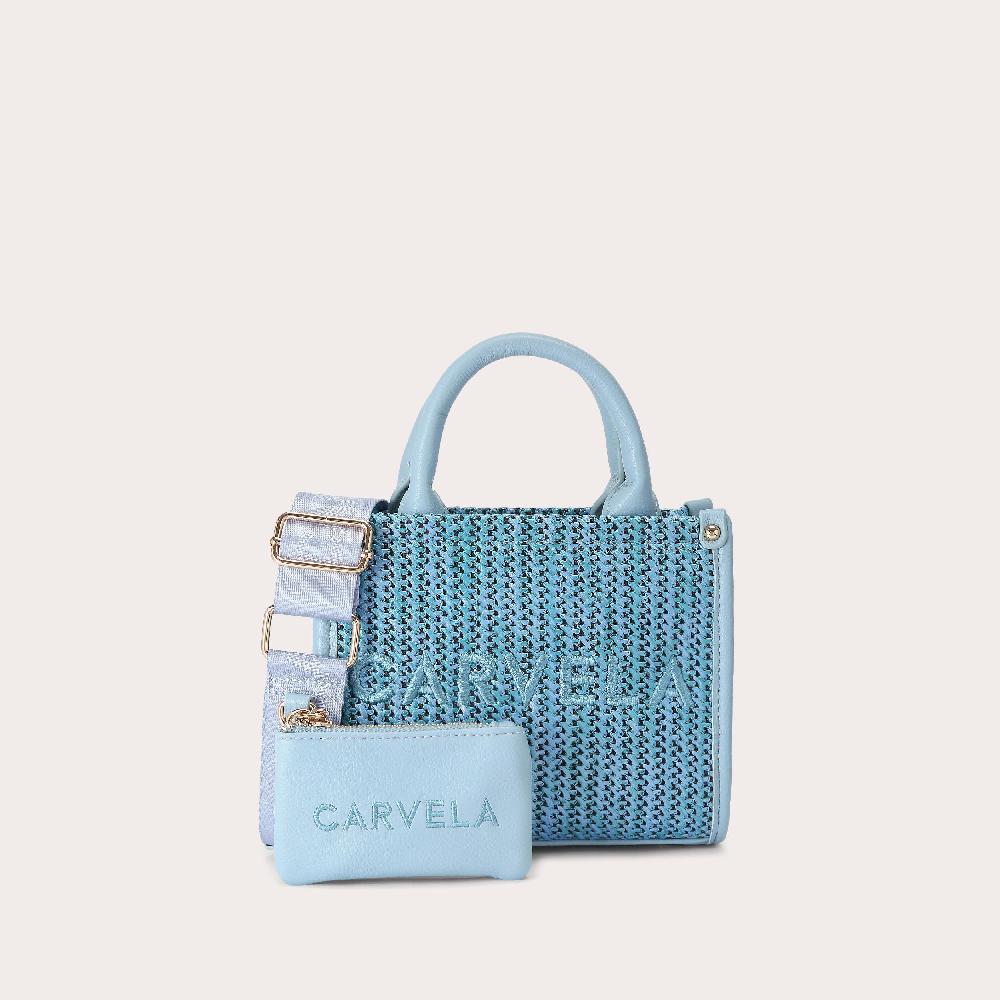 carvela SORRENTO MICRO TOTE Blue Woven Tote Bag by CARVELA