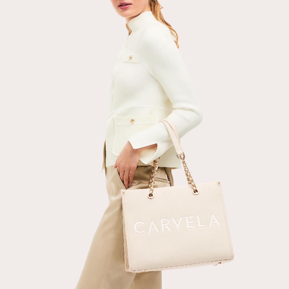 Carvela SORRENTO MIDI CHAIN TOTE Bone Chain Tote Bag By CARVELA