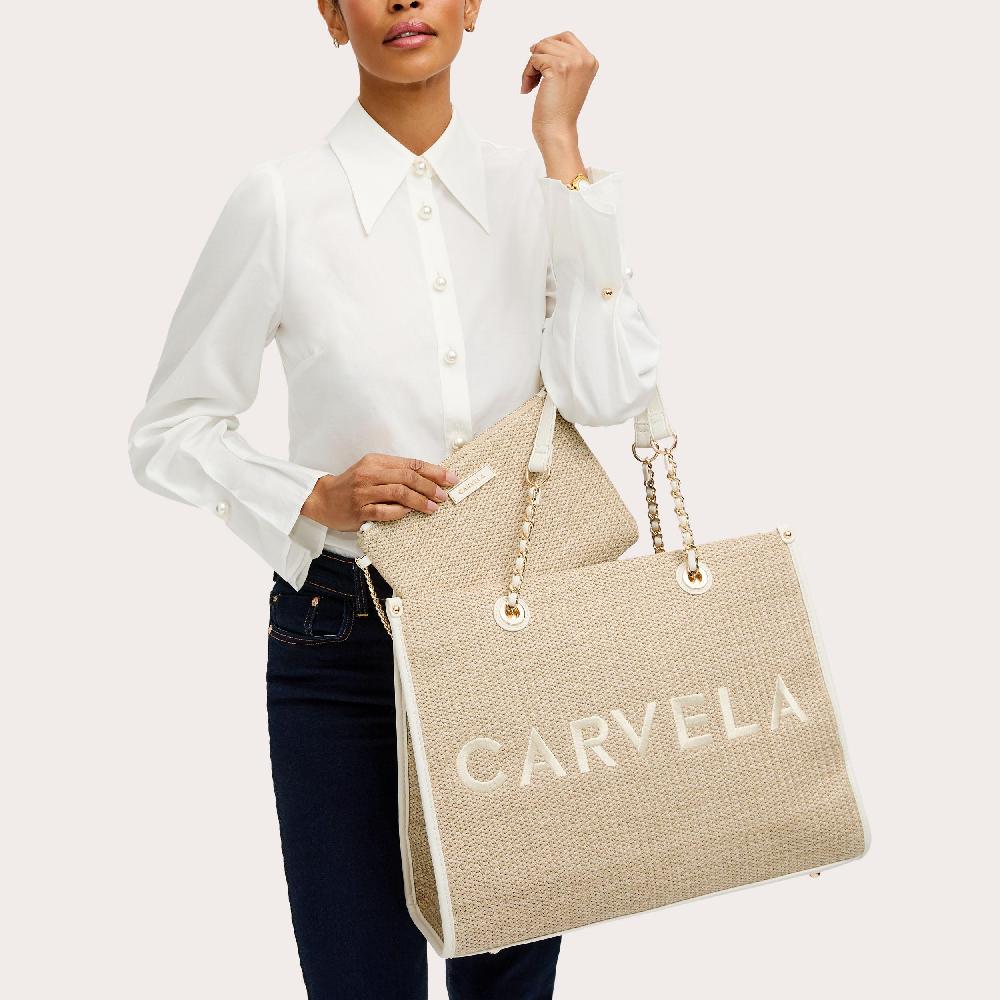 Carvela SORRENTO RAFFIA TOTE Raffia Chain Tote Bag By CARVELA
