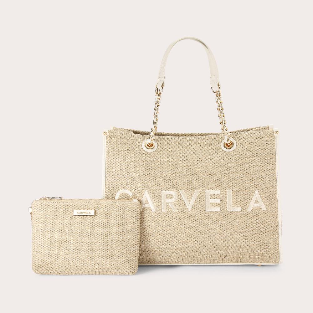 carvela SORRENTO RAFFIA TOTE Raffia Chain Tote Bag by CARVELA