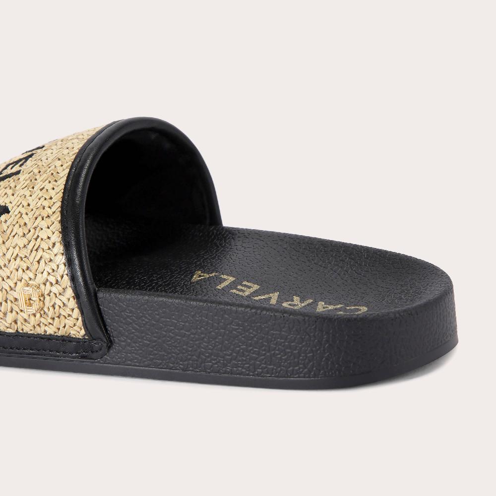 Carvela SORRENTO SLIDER Black Raffia Slide On Sandal By CARVELA