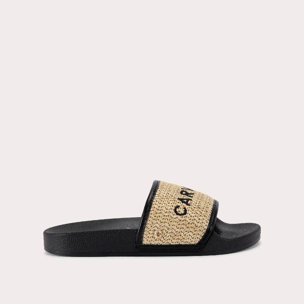 carvela SORRENTO SLIDER Black Raffia Slide On Sandal by CARVELA