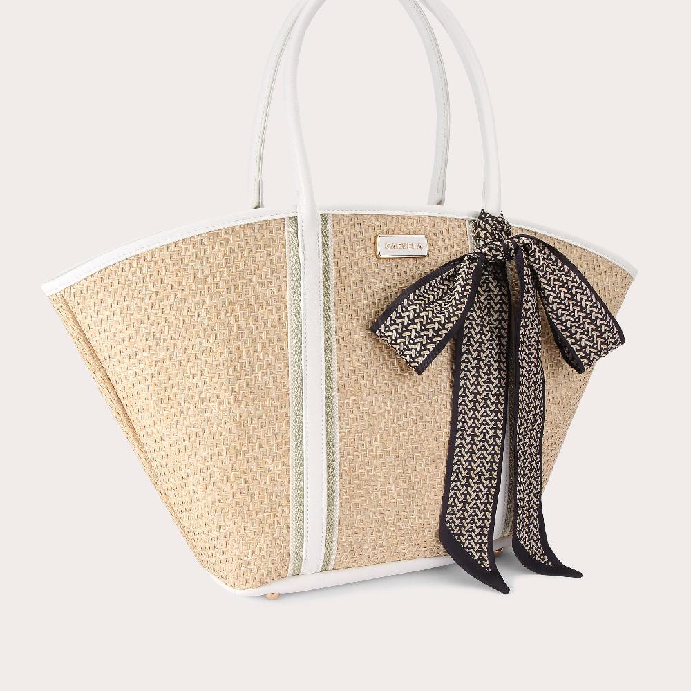 Carvela SORRENTO STRAW BASKET Tote Woven Straw Bag By CARVELA