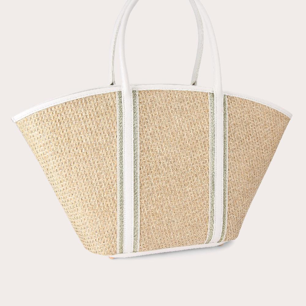 Carvela SORRENTO STRAW BASKET Tote Woven Straw Bag By CARVELA