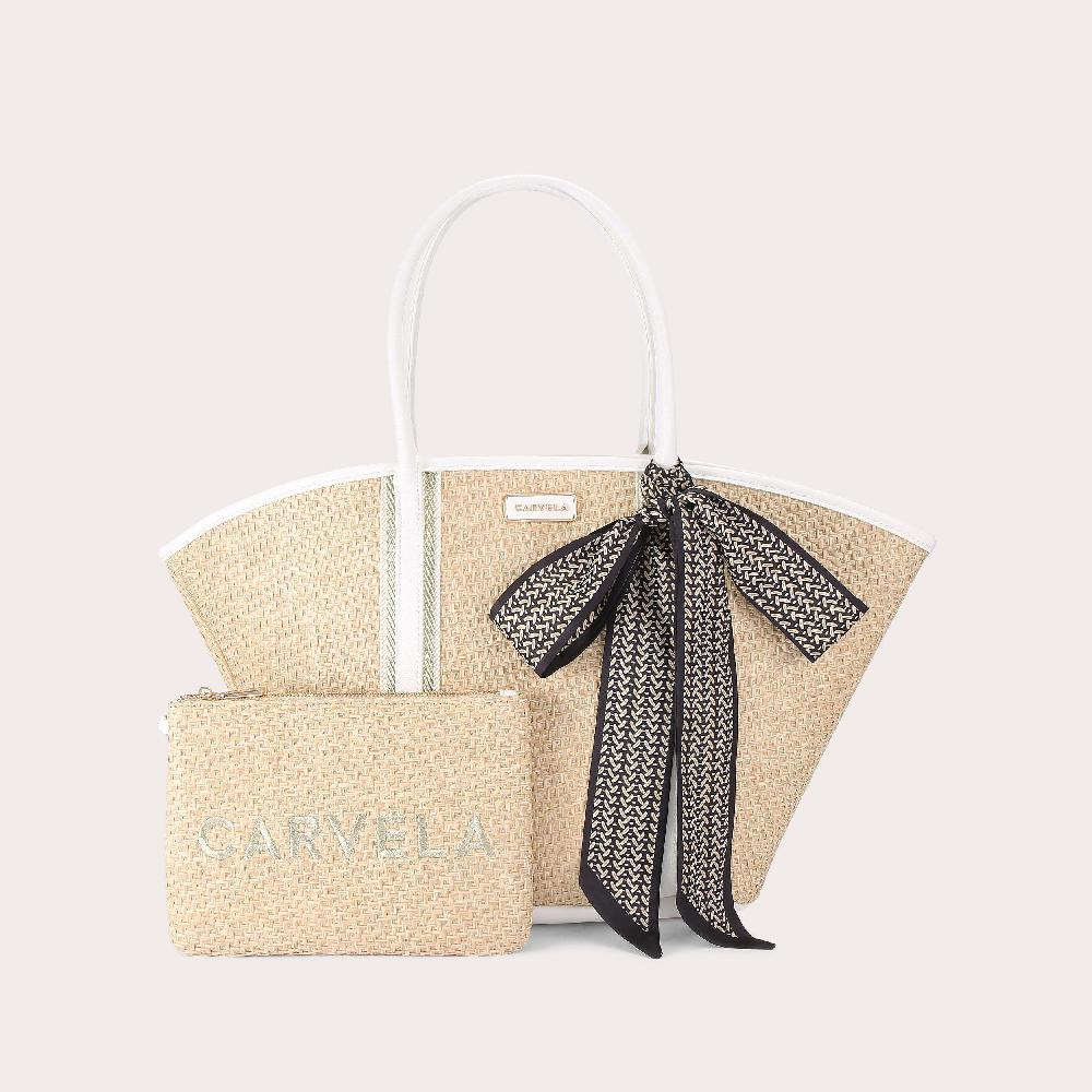 carvela SORRENTO STRAW BASKET Tote Woven Straw Bag by CARVELA
