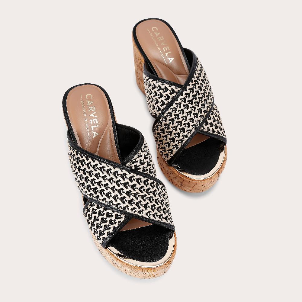 Carvela SORRENTO WEDGE MULE Raffia Wedge Heel By CARVELA