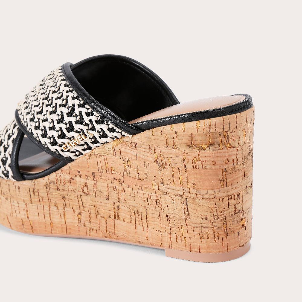 Carvela SORRENTO WEDGE MULE Raffia Wedge Heel By CARVELA