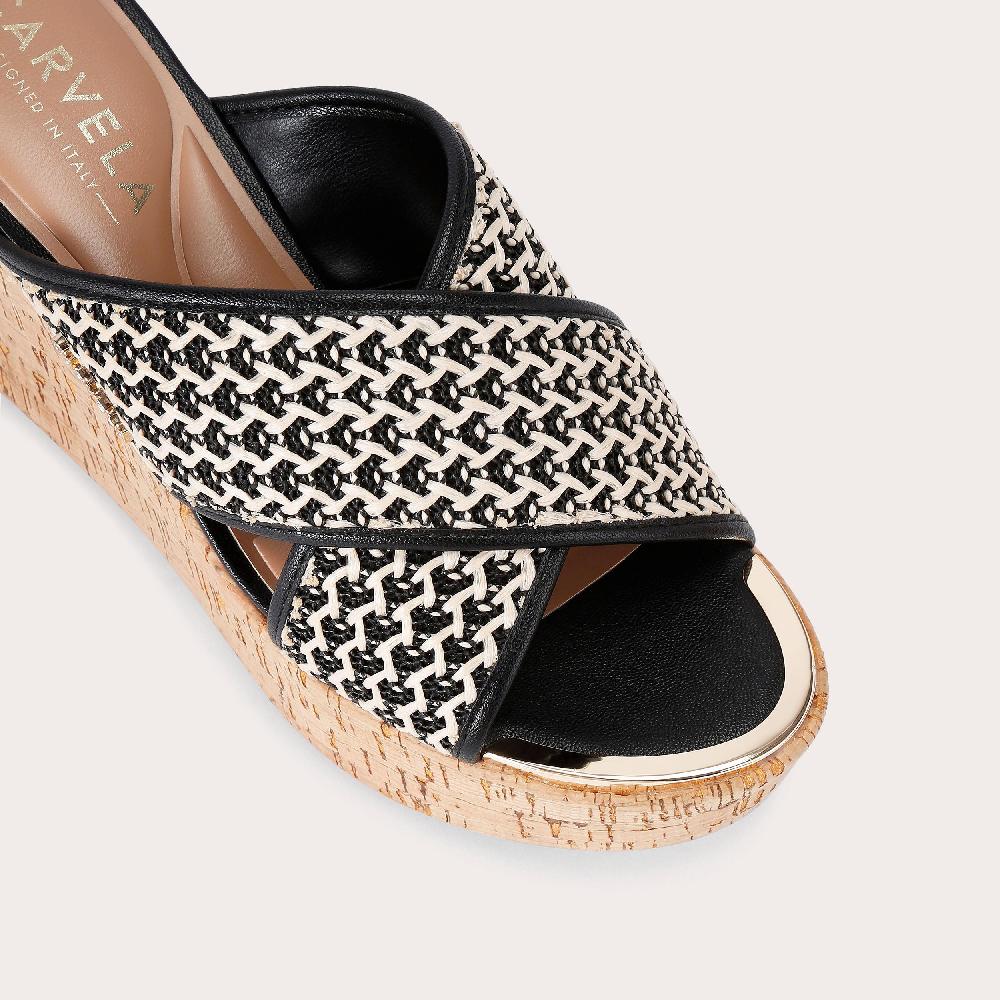 Carvela SORRENTO WEDGE MULE Raffia Wedge Heel By CARVELA