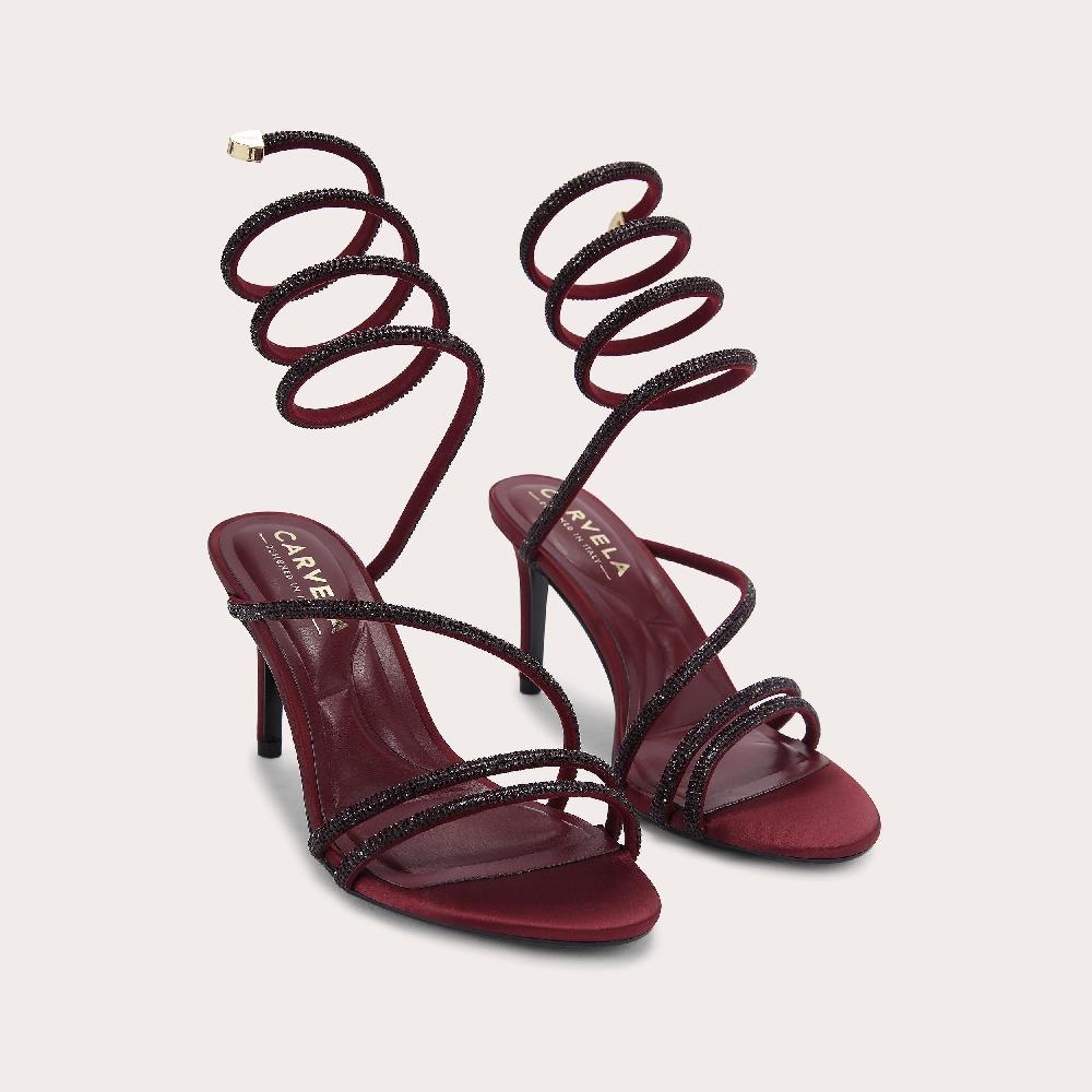 Carvela SPIRAL 80 Wine Spiral Crystal Heels By CARVELA