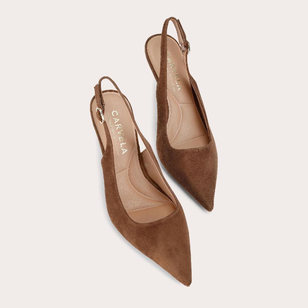 Carvela SPIRITED Brown Suede Slingback Heel By CARVELA