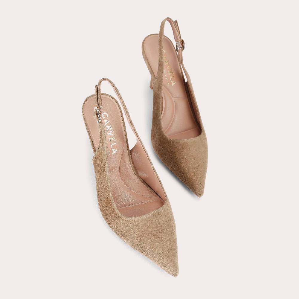 Carvela SPIRITED Taupe Suede Slingback Heel By CARVELA