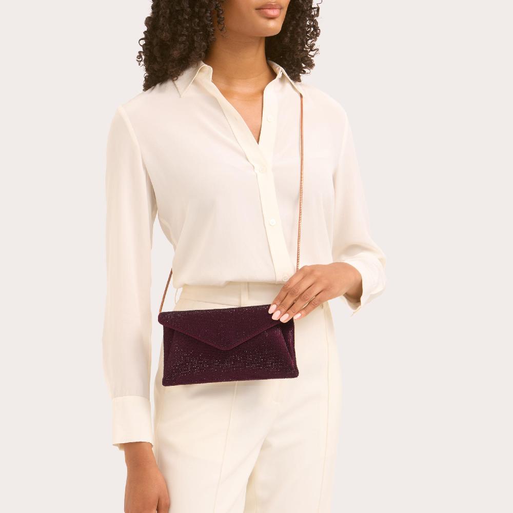 Carvela STARGAZE CLUTCH Dark Red Satin Clutch Bag By CARVELA