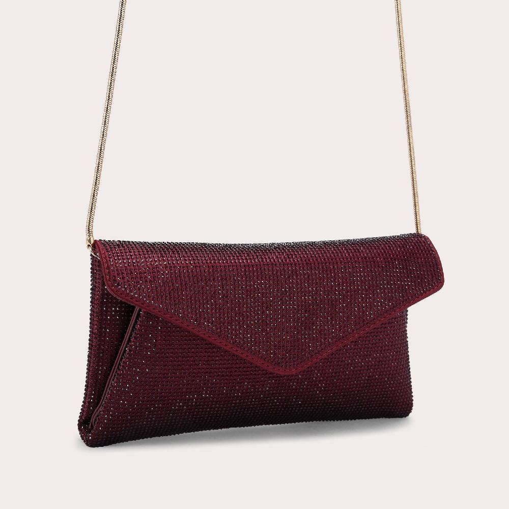 Carvela STARGAZE CLUTCH Dark Red Satin Clutch Bag By CARVELA