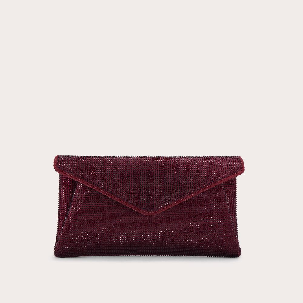 carvela STARGAZE CLUTCH Dark Red Satin Clutch Bag by CARVELA