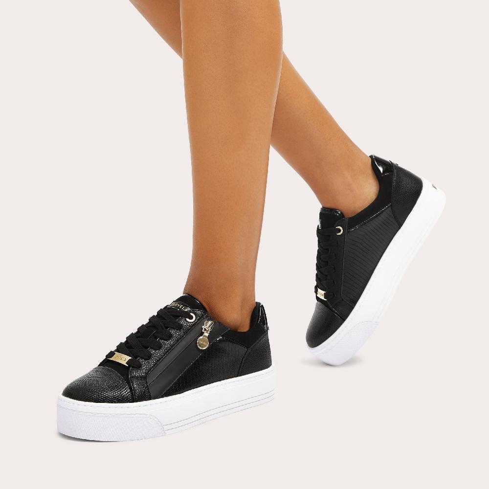 Carvela STATEMENT ZIP Black Lizard Trainer By CARVELA