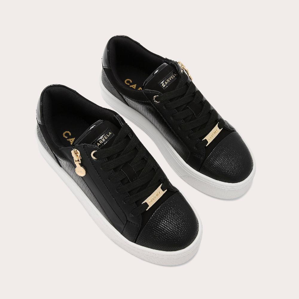 Carvela STATEMENT ZIP Black Lizard Trainer By CARVELA