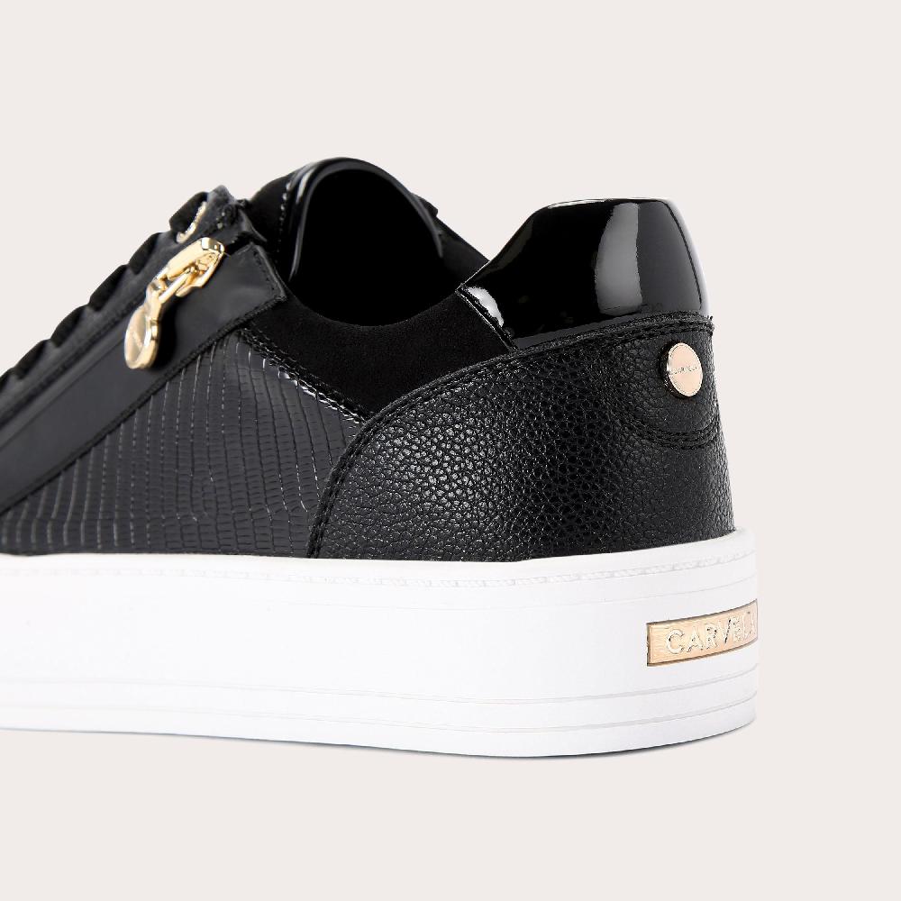 Carvela STATEMENT ZIP Black Lizard Trainer By CARVELA