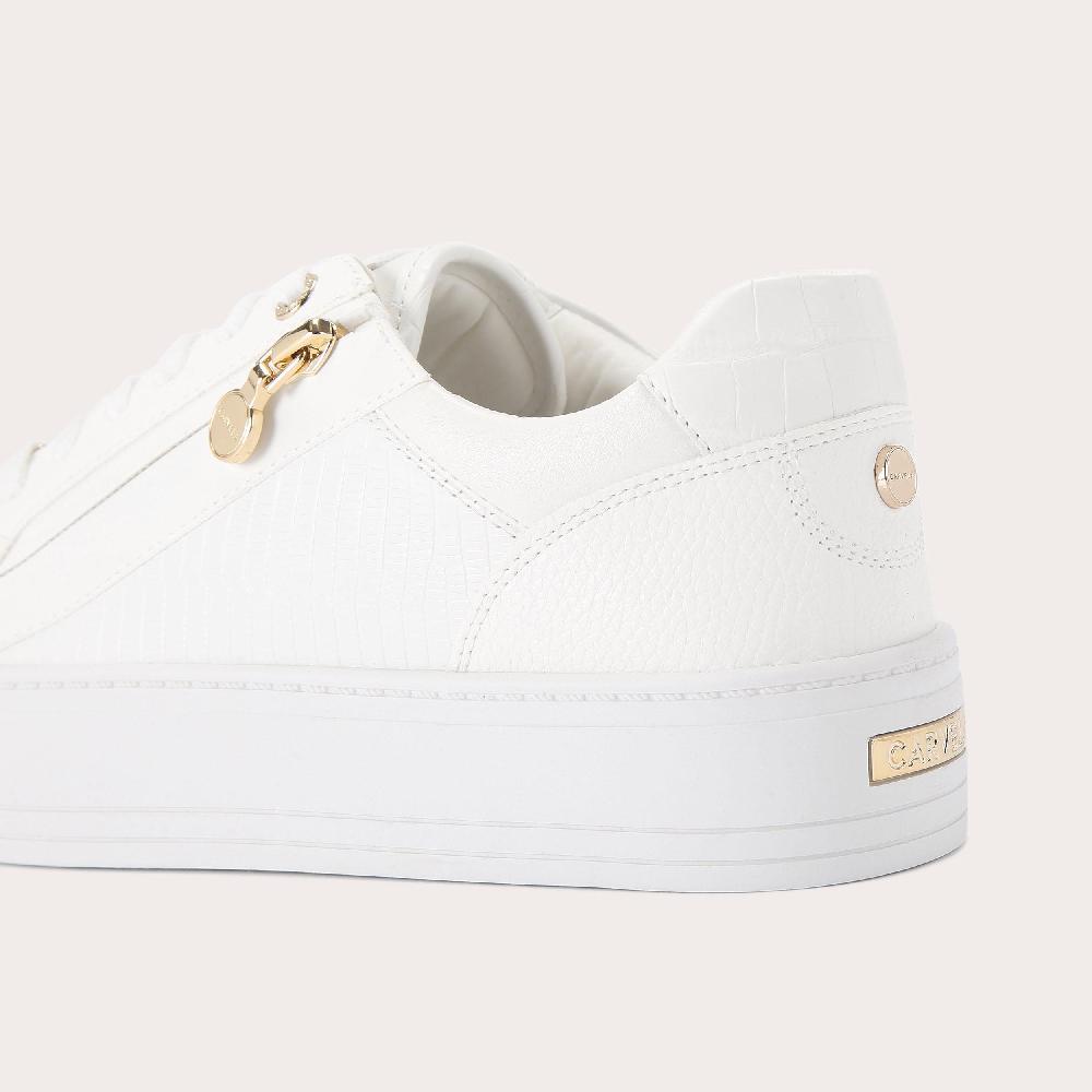 Carvela STATEMENT ZIP White Lizard Trainer By CARVELA