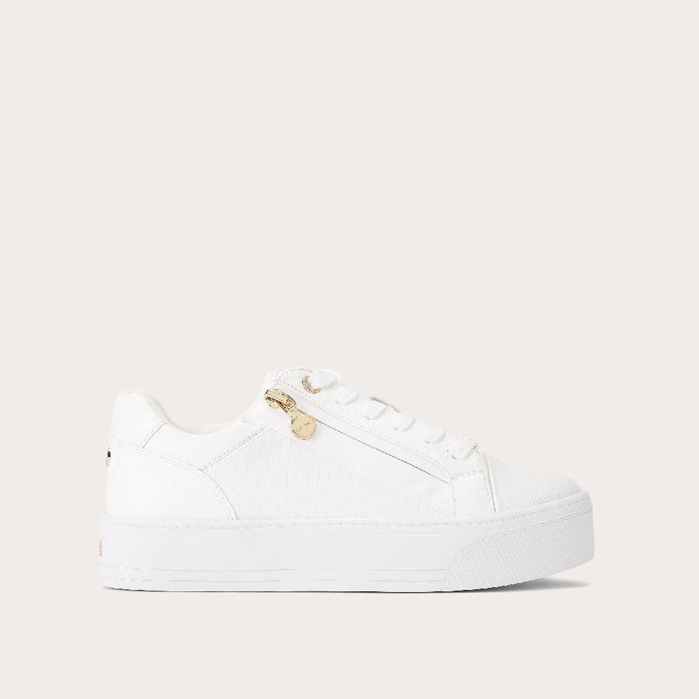 carvela STATEMENT ZIP White Lizard Trainer by CARVELA
