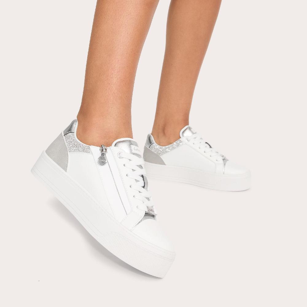 Carvela STATEMENT ZIP White Zip Up Trainer By CARVELA
