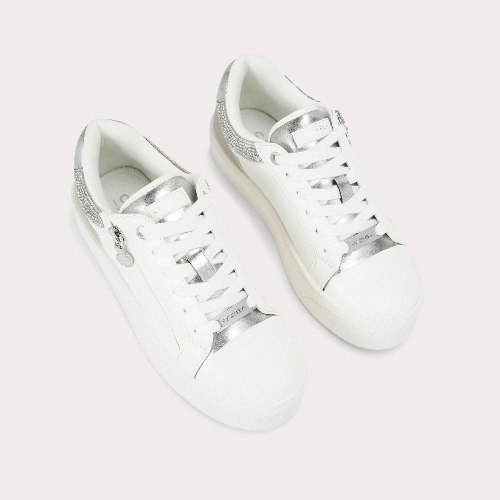 Carvela STATEMENT ZIP White Zip Up Trainer By CARVELA