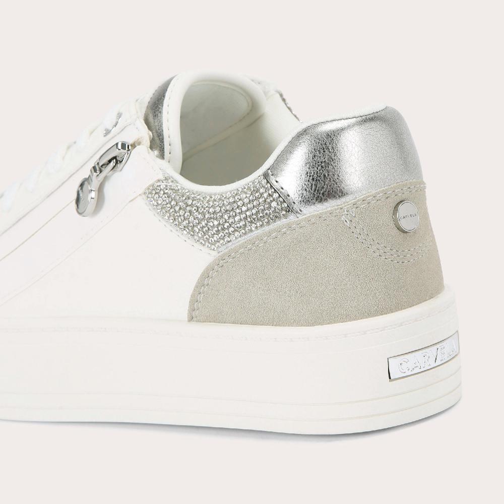 Carvela STATEMENT ZIP White Zip Up Trainer By CARVELA