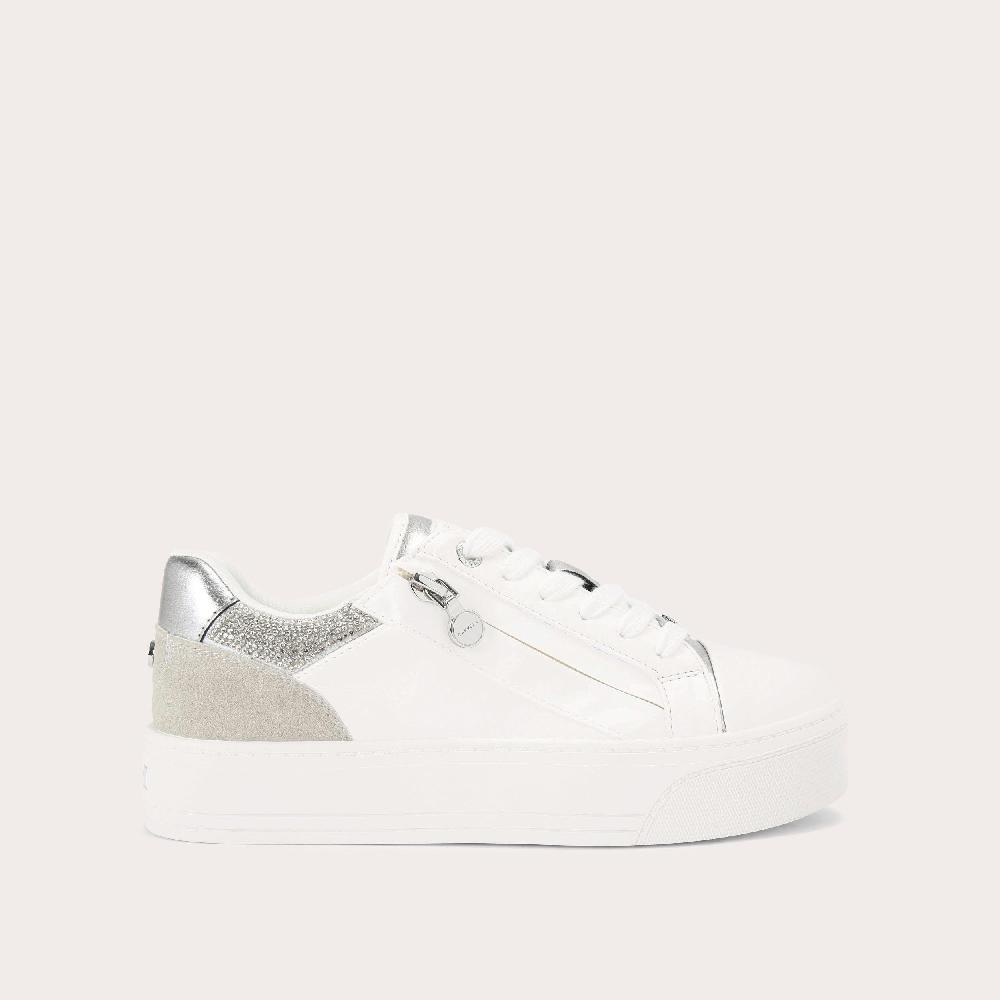carvela STATEMENT ZIP White Zip Up Trainer by CARVELA