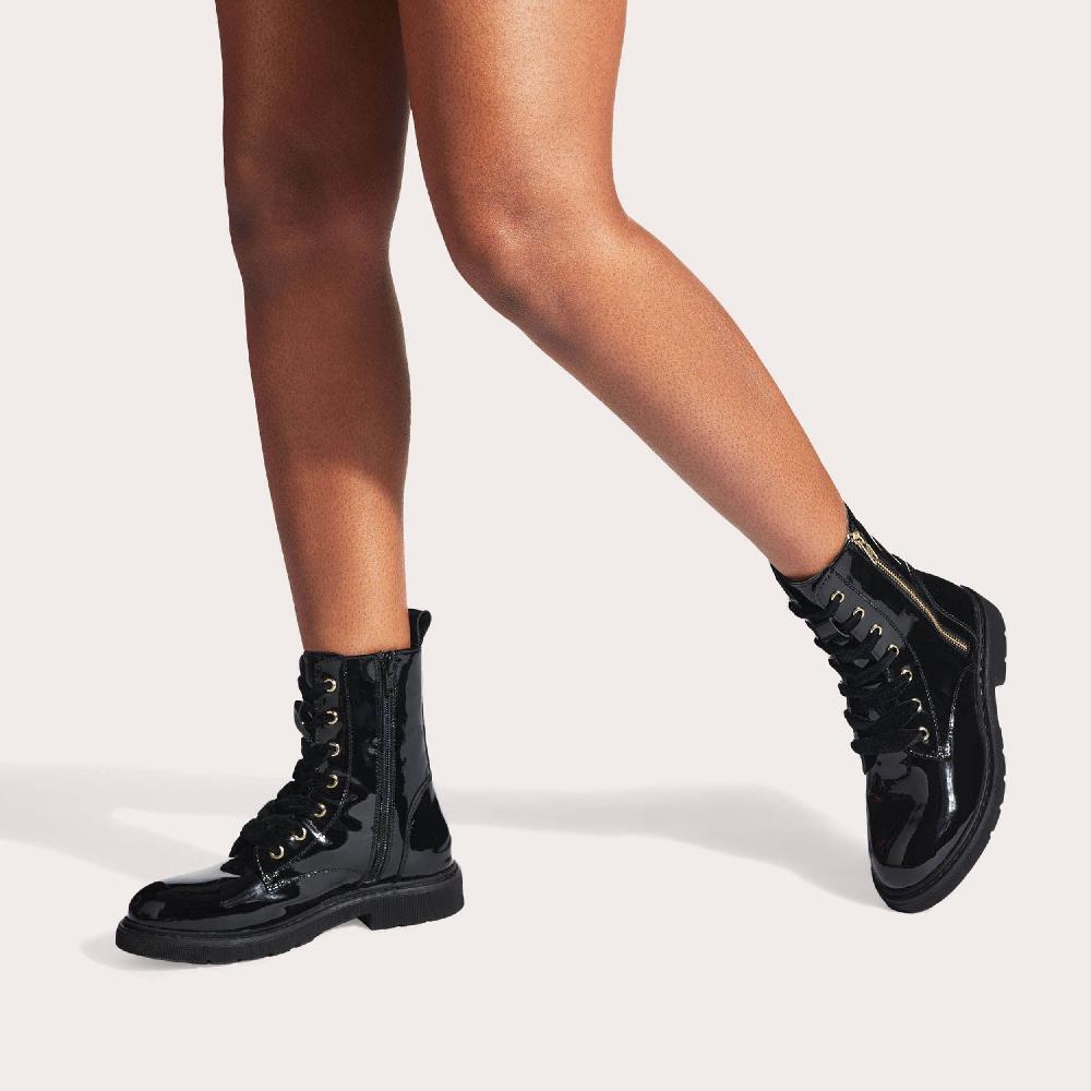 Carvela STRATEGY 2 Black Patent Lace Up Boots By CARVELA